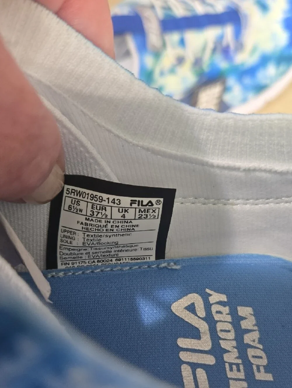 Fila Blue Tie-Dye Slip-On Memory Foam Sneakers